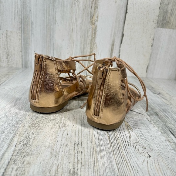 Dolce Vita Girls Curse Gladiator Sandals Lace Up Faux Leather Rose Gold #1012 - Picture 10 of 13